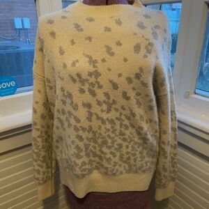 Christian Siriano sweater Women's size Large L, ombre leopard print fabric blend